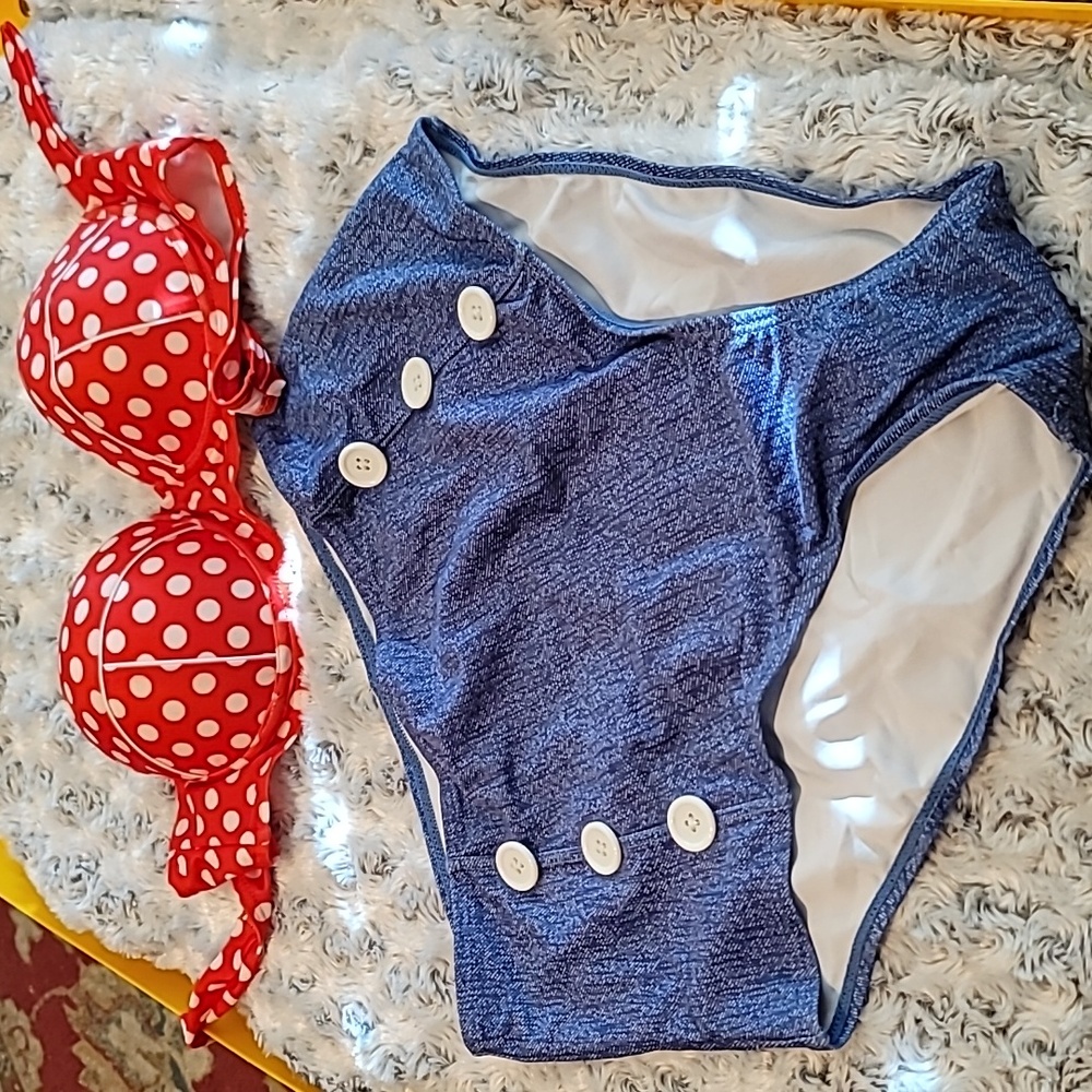 👙 Two piece swimsuit retro style high waisted - Picture 7 of 7
